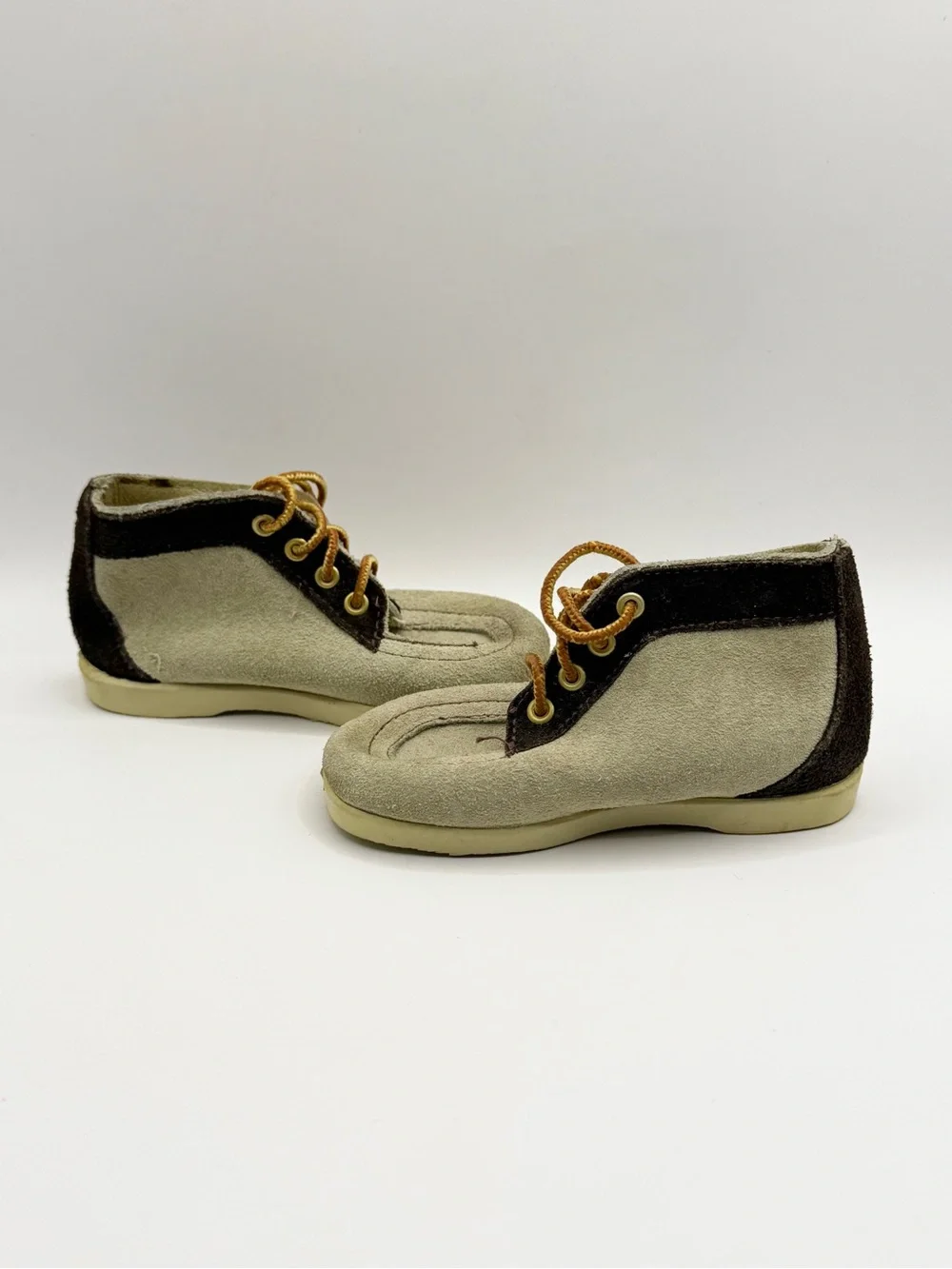 Vintage 80s Baby Boy Chukka Boots Brown/Tan Suede Lace Up